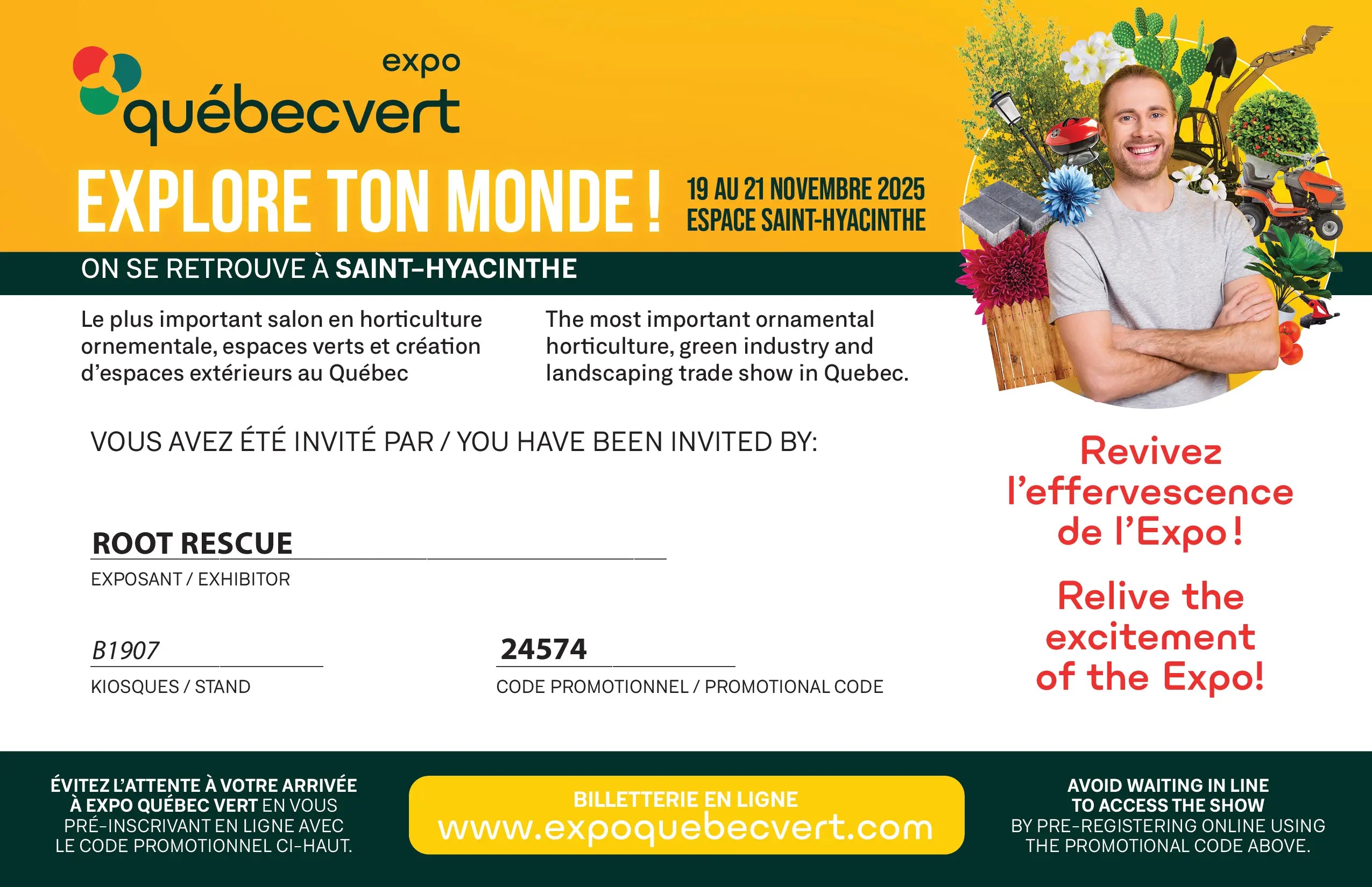 We’re returning as exhibitors to the Quebec Vert Expo in Espace Saint-Hyacinthe.